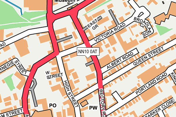 NN10 0AT map - OS OpenMap – Local (Ordnance Survey)