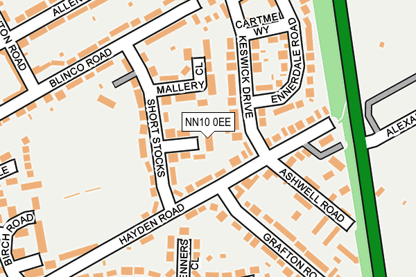 NN10 0EE map - OS OpenMap – Local (Ordnance Survey)