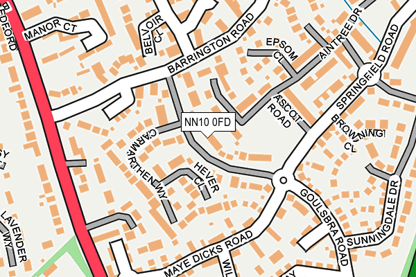 NN10 0FD map - OS OpenMap – Local (Ordnance Survey)