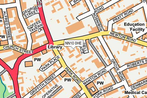 NN10 0HE map - OS OpenMap – Local (Ordnance Survey)