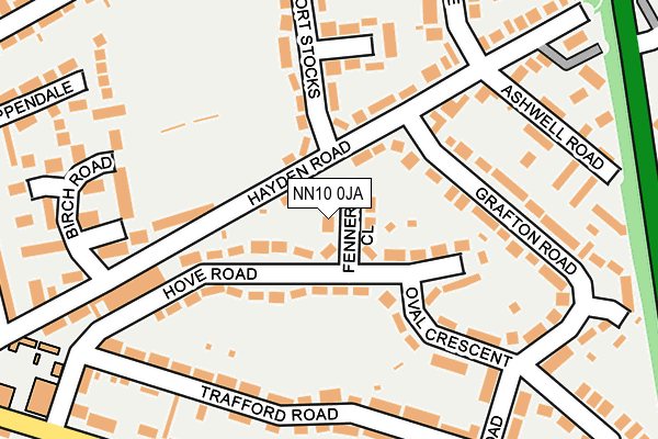 NN10 0JA map - OS OpenMap – Local (Ordnance Survey)
