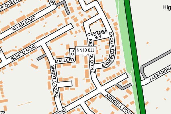 NN10 0JJ map - OS OpenMap – Local (Ordnance Survey)