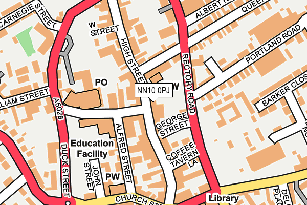Map of RUSHDEN PODIATRY LTD at local scale