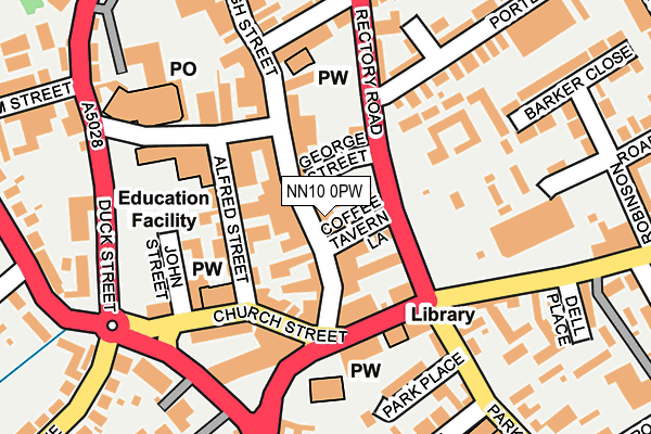 NN10 0PW map - OS OpenMap – Local (Ordnance Survey)