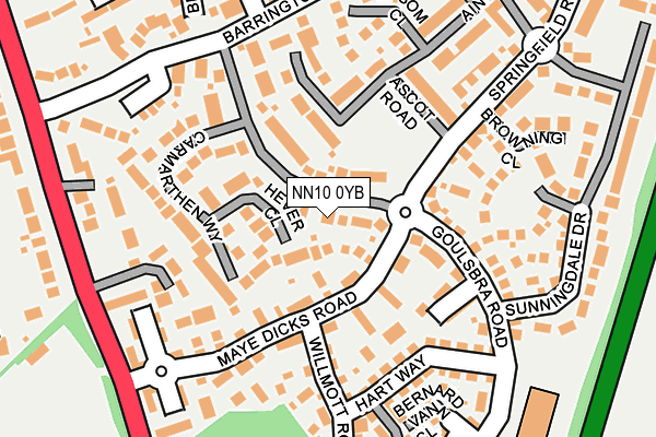NN10 0YB map - OS OpenMap – Local (Ordnance Survey)