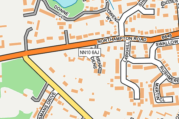 NN10 6AJ map - OS OpenMap – Local (Ordnance Survey)