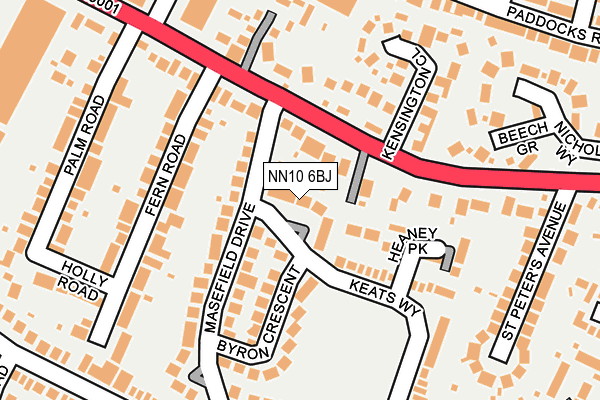 NN10 6BJ map - OS OpenMap – Local (Ordnance Survey)