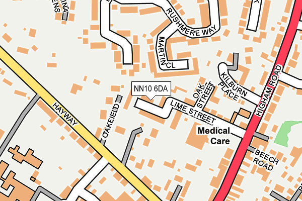 NN10 6DA map - OS OpenMap – Local (Ordnance Survey)