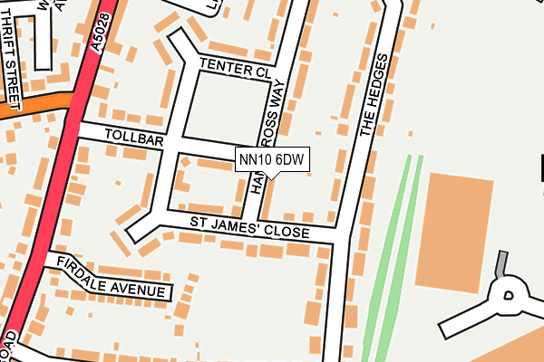 NN10 6DW map - OS OpenMap – Local (Ordnance Survey)
