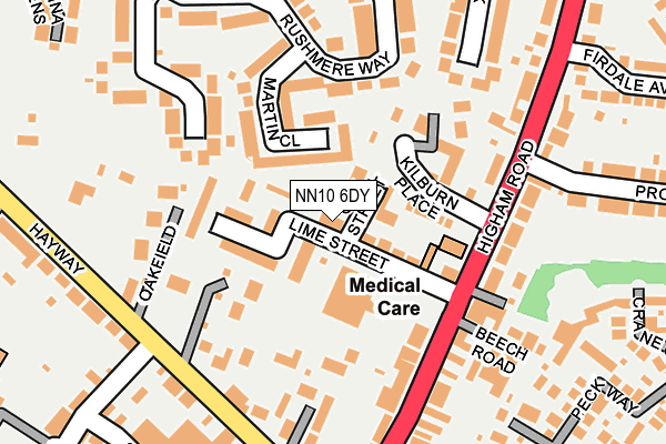 NN10 6DY map - OS OpenMap – Local (Ordnance Survey)