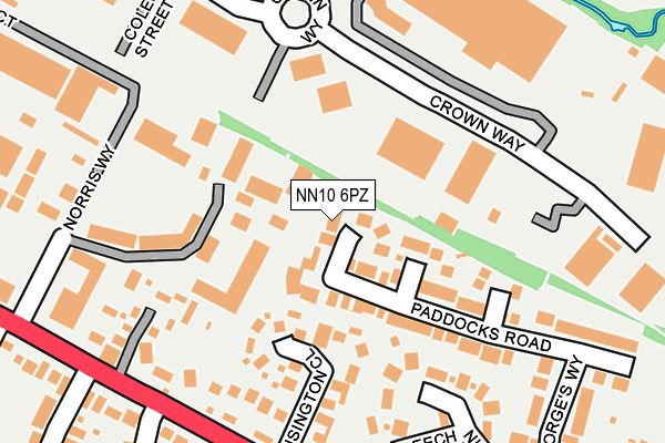 NN10 6PZ map - OS OpenMap – Local (Ordnance Survey)