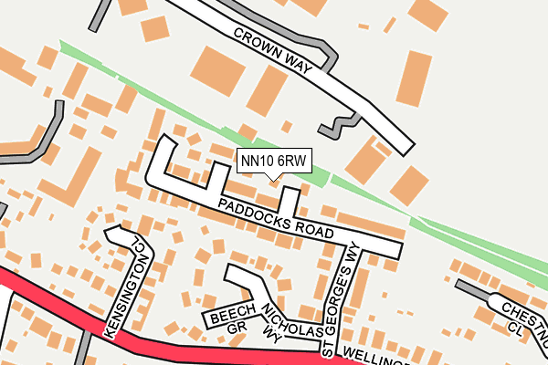 NN10 6RW map - OS OpenMap – Local (Ordnance Survey)