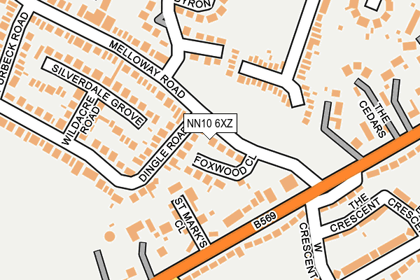 NN10 6XZ map - OS OpenMap – Local (Ordnance Survey)
