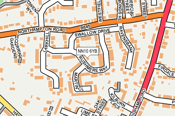 NN10 6YB map - OS OpenMap – Local (Ordnance Survey)