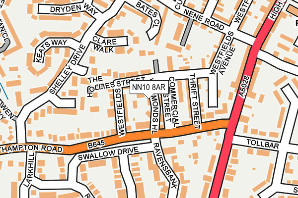 NN10 8AR map - OS OpenMap – Local (Ordnance Survey)