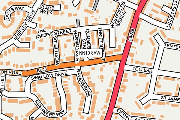 NN10 8AW map - OS OpenMap – Local (Ordnance Survey)
