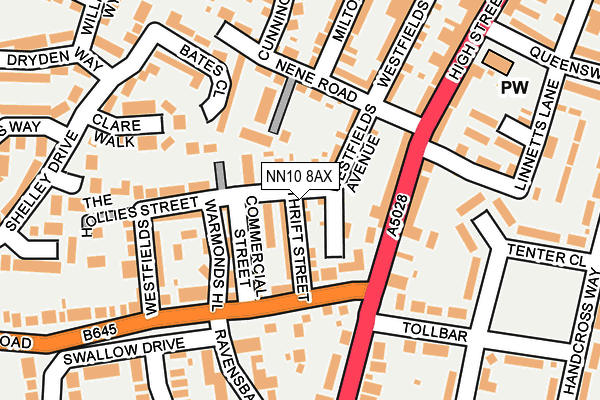 NN10 8AX map - OS OpenMap – Local (Ordnance Survey)