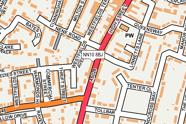 NN10 8BJ map - OS OpenMap – Local (Ordnance Survey)