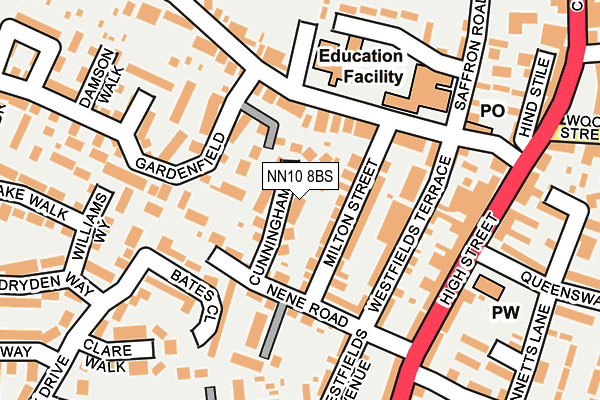 NN10 8BS map - OS OpenMap – Local (Ordnance Survey)
