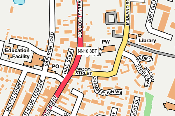 NN10 8BT map - OS OpenMap – Local (Ordnance Survey)