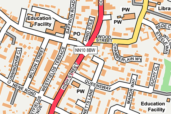 NN10 8BW map - OS OpenMap – Local (Ordnance Survey)