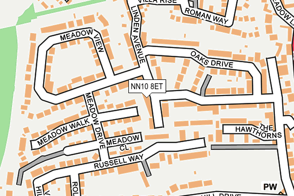 NN10 8ET map - OS OpenMap – Local (Ordnance Survey)
