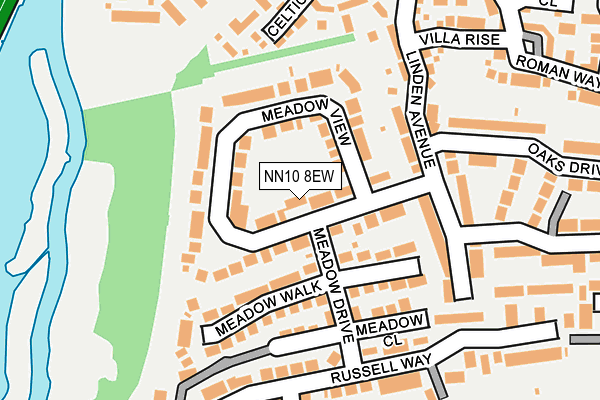 NN10 8EW map - OS OpenMap – Local (Ordnance Survey)