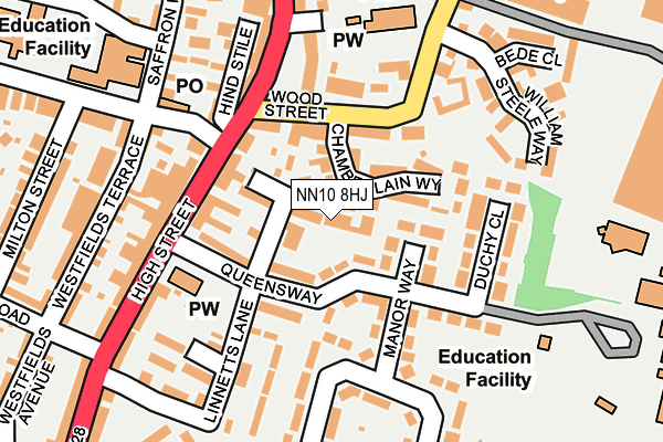 NN10 8HJ map - OS OpenMap – Local (Ordnance Survey)
