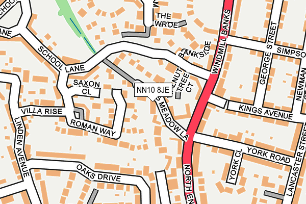 NN10 8JE map - OS OpenMap – Local (Ordnance Survey)