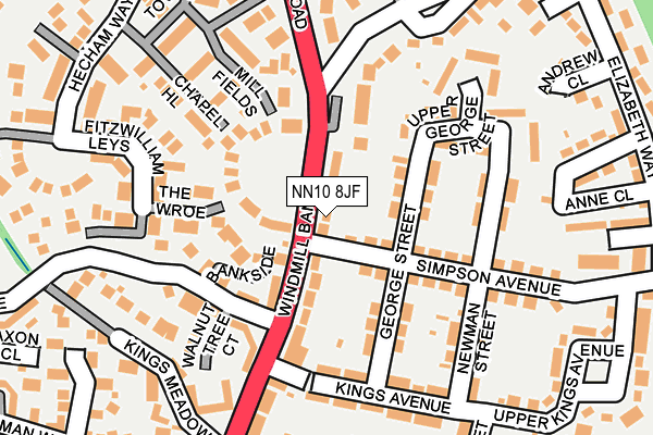 NN10 8JF map - OS OpenMap – Local (Ordnance Survey)