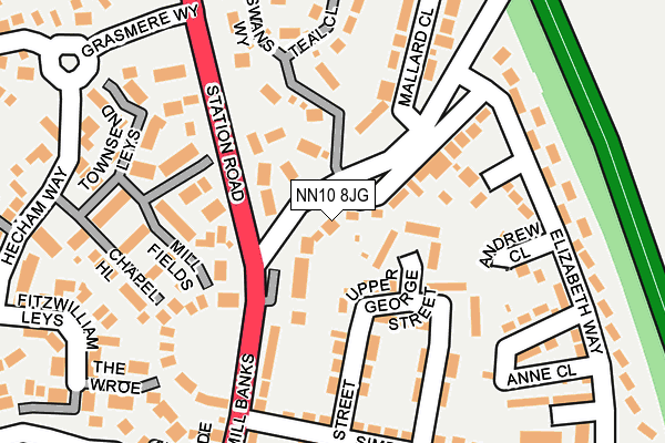 NN10 8JG map - OS OpenMap – Local (Ordnance Survey)
