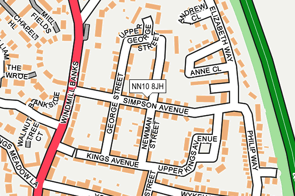 NN10 8JH map - OS OpenMap – Local (Ordnance Survey)