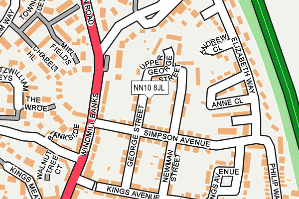 NN10 8JL map - OS OpenMap – Local (Ordnance Survey)