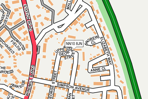 NN10 8JN map - OS OpenMap – Local (Ordnance Survey)