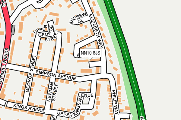 NN10 8JS map - OS OpenMap – Local (Ordnance Survey)