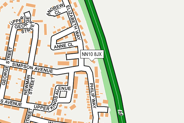 NN10 8JX map - OS OpenMap – Local (Ordnance Survey)