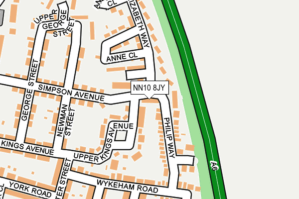 NN10 8JY map - OS OpenMap – Local (Ordnance Survey)