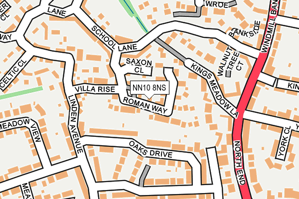 NN10 8NS map - OS OpenMap – Local (Ordnance Survey)
