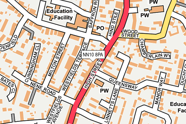 NN10 8PA map - OS OpenMap – Local (Ordnance Survey)
