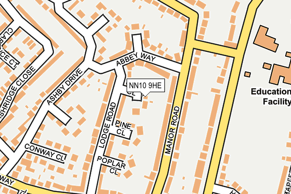 NN10 9HE map - OS OpenMap – Local (Ordnance Survey)