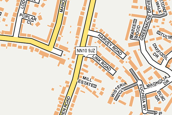 NN10 9JZ map - OS OpenMap – Local (Ordnance Survey)