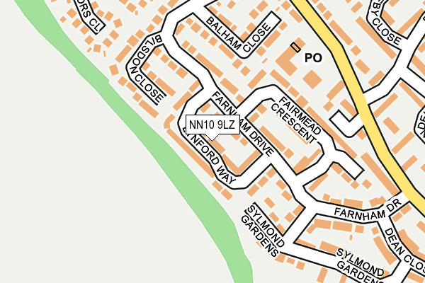 NN10 9LZ map - OS OpenMap – Local (Ordnance Survey)