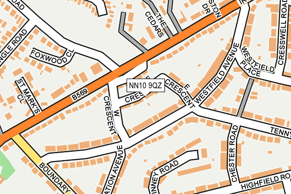 NN10 9QZ map - OS OpenMap – Local (Ordnance Survey)