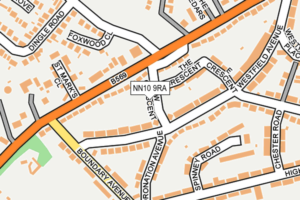 NN10 9RA map - OS OpenMap – Local (Ordnance Survey)