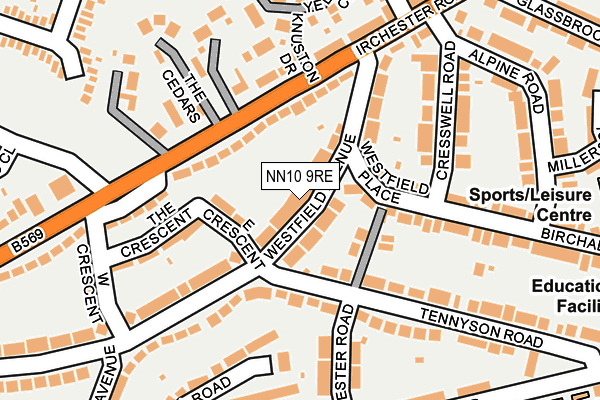 NN10 9RE map - OS OpenMap – Local (Ordnance Survey)