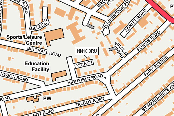 NN10 9RU map - OS OpenMap – Local (Ordnance Survey)