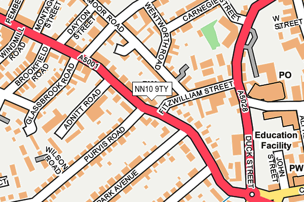 NN10 9TY map - OS OpenMap – Local (Ordnance Survey)