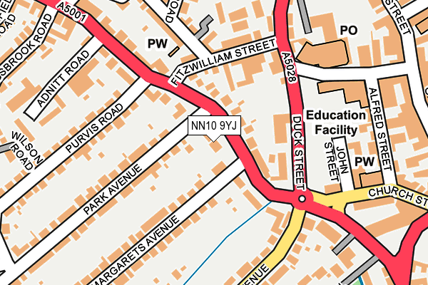 NN10 9YJ map - OS OpenMap – Local (Ordnance Survey)