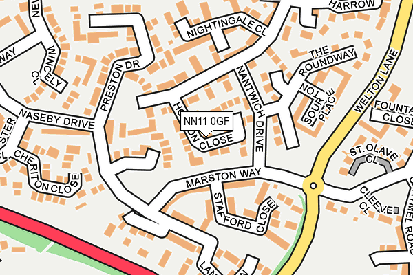 NN11 0GF map - OS OpenMap – Local (Ordnance Survey)