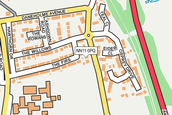 NN11 0PQ map - OS OpenMap – Local (Ordnance Survey)